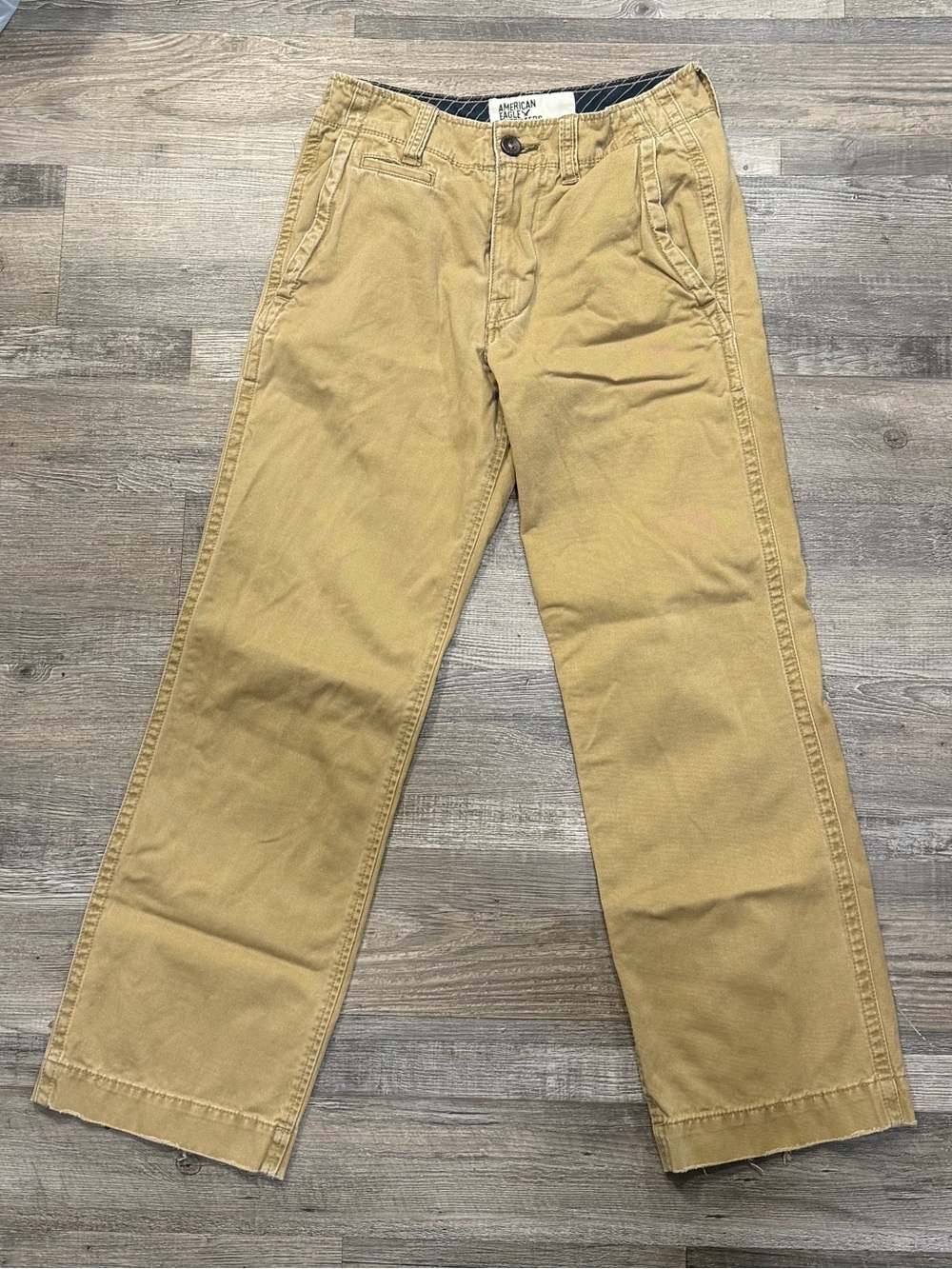 VINTAGE Y2k American Eagle Outfitters Men's Khaki/Tan Straight Chino Pants